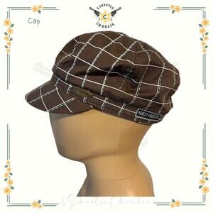 Harley Davidson Hat Cap Womens Cotton Brown Plaid Strap Back Cadet Style